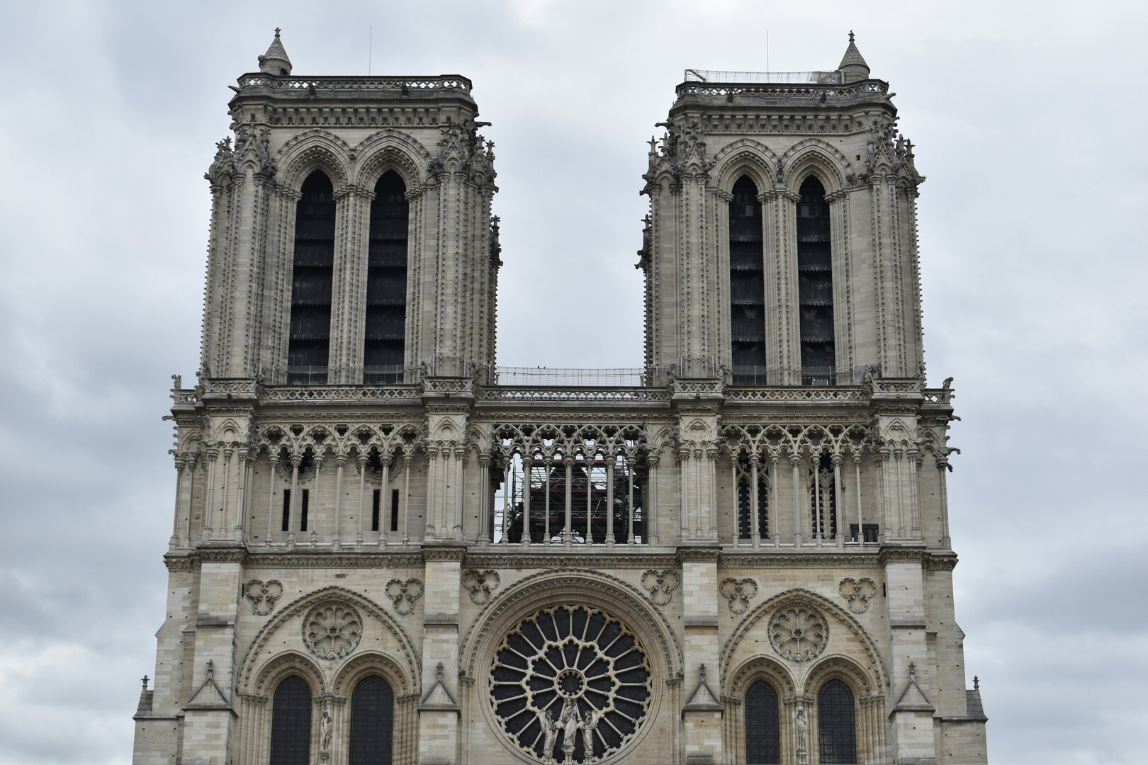 Notre-Dame Twin Towers reaching skyward